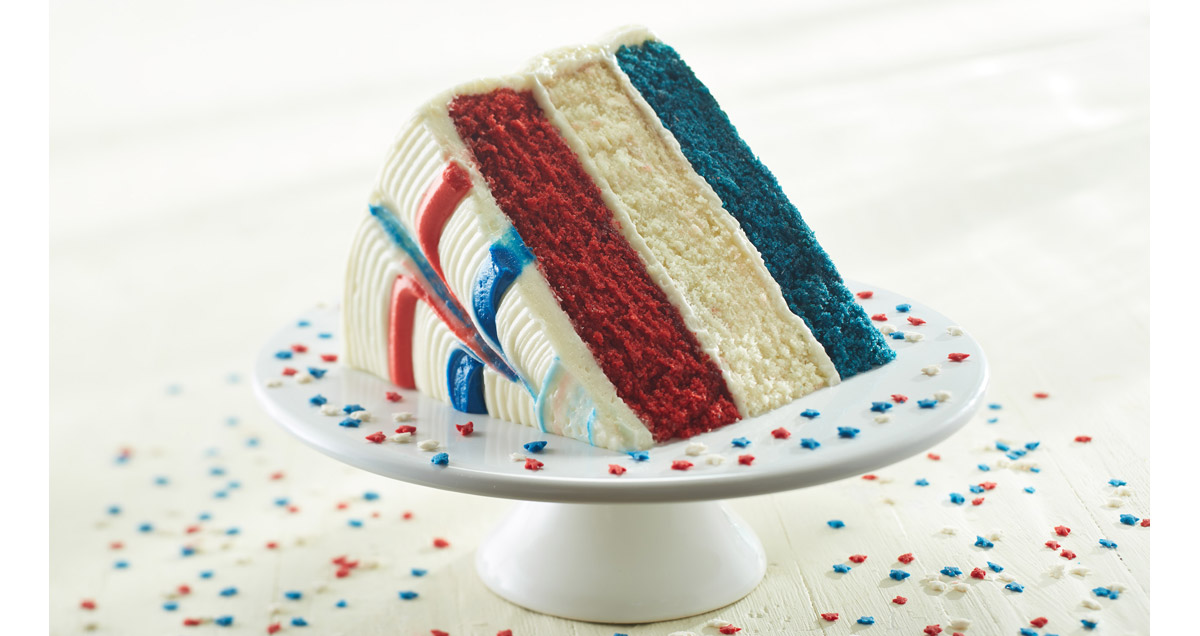 Red, White and Blue layer cake