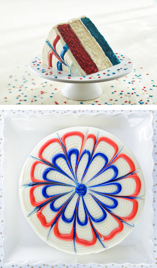 Red, White and Blue Layer Cake