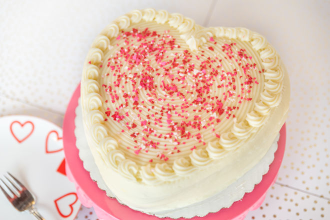 White Chocolate Heart Cake